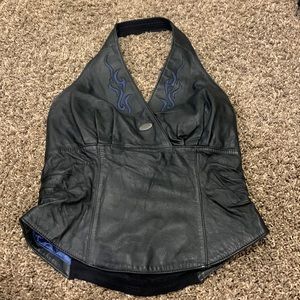 Leather Harley-Davidson halter top